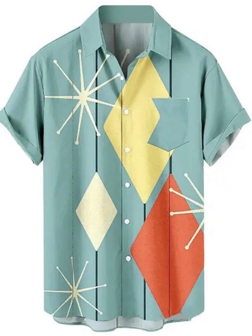 Shirt Size large Men Button Down Hawaiian shirt Short Sleeved